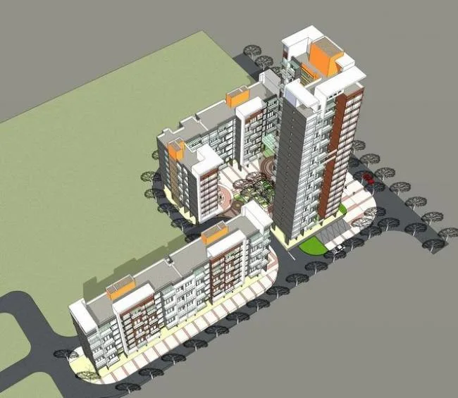 Sketchup Residential Model | High rise residential buildings, neighborhoods, residential buildings, modern style