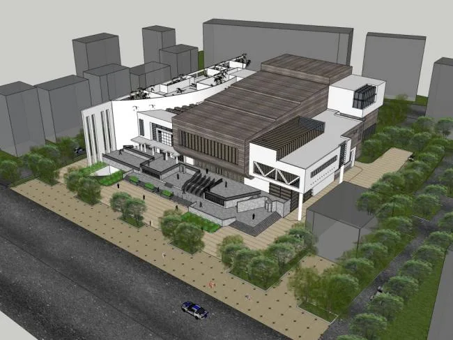 Sketchup Cultural Model | Multi story Theater, Cultural Architecture, Modern Style