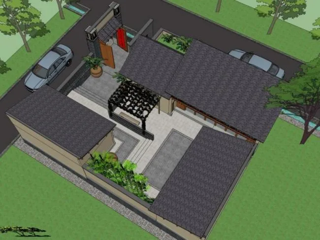 Sketchup Residential Model | Multi story Homestay, Chinese Style