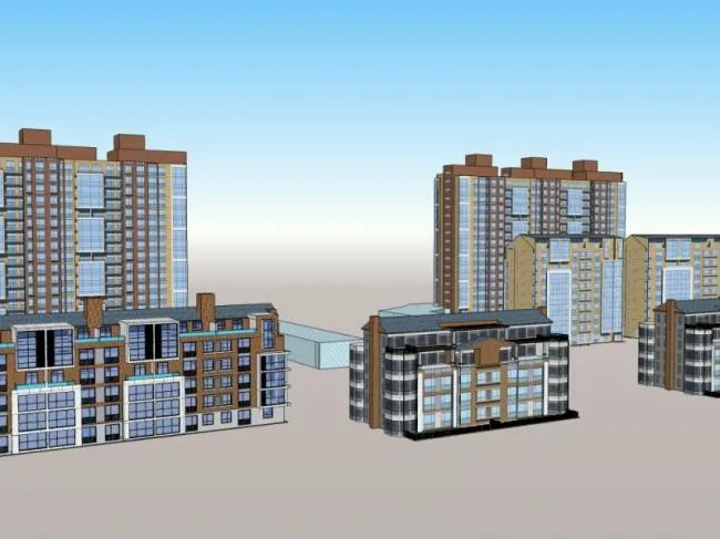 Sketchup Residential Model | Multi-story and High-rise Residential Buildings, Modern Style
