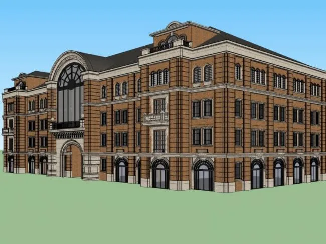 Sketchup Business Model | Multi story Clubhouse, Classical Style