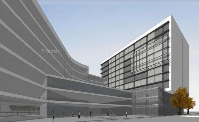 Sketchup Hotel Model | Multi story hotel, modern style, commercial building