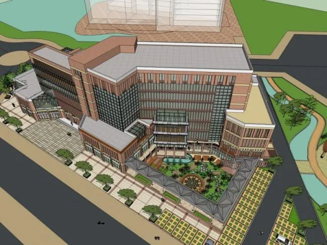 Sketchup Complex Model | Multi story Commercial Complex, Modern Style