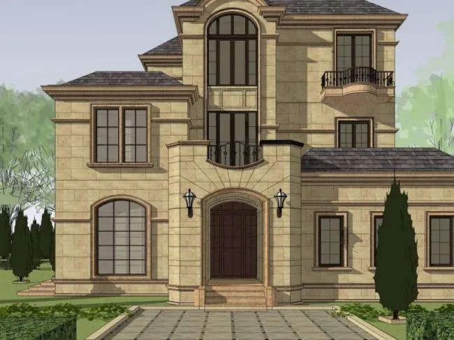 Sketchup Villa Model | Solo Villa, French Classical Style