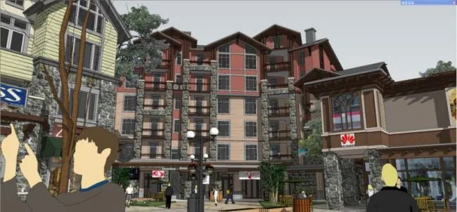 Sketchup Business Model | Multi story Commercial Street, Classical Style