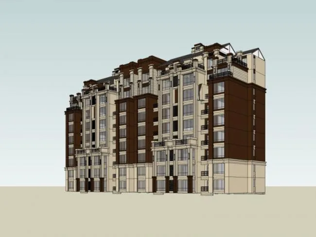 Sketchup Residential Model | Multi story Residence, Residential Building, Classical Style