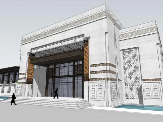 Sketchup Business Model | Multi story Sales Office, Modern Chinese Style