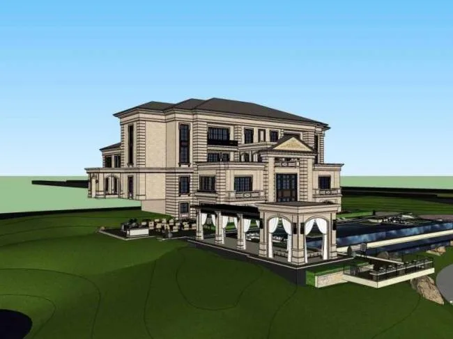 Sketchup Residential Model | Multi story Sales Office, Residential, French Classical Style