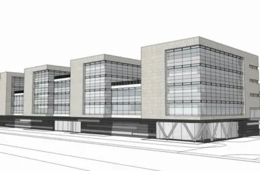 Modern Multi-Story Office Building Model in SketchUp-BIM WORLD