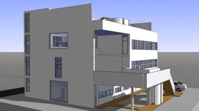 Sketchup Residential Model | Stein Residence, Corbusier, Modern Style