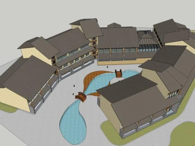 Sketchup Business Model | Multi story commercial building, Chinese style