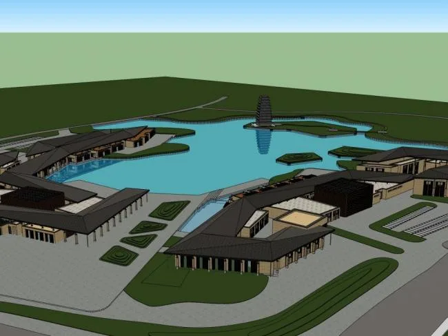 Sketchup Business Model | Multi story commercial club, leisure building, modern style, entertainment facilities