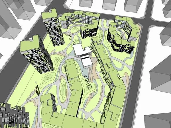 Sketchup Complex Model | Multi story High rise Complex, Office Building, Hotel, Commercial, Modern Style