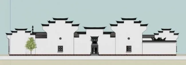 Sketchup Residential Model | Huizhou style residential buildings, Chinese style, inner courtyard