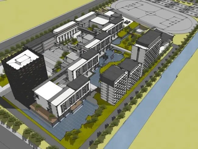 Sketchup School Model | Campus, Multi story School, Educational Building, Teaching Building, Modern Style