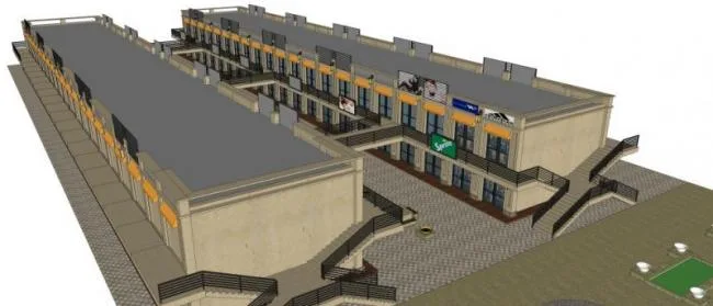 Sketchup Business Model | Low rise commercial pedestrian street, neoclassical style