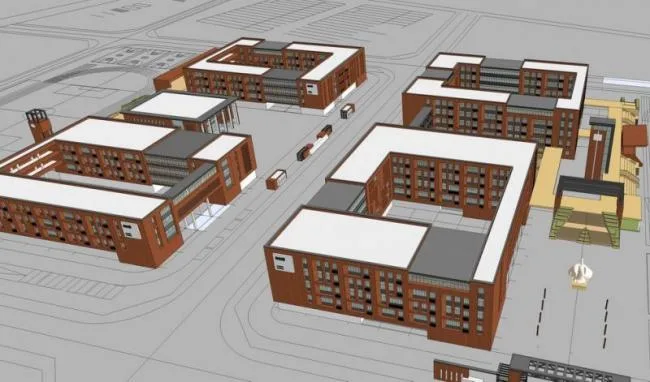 Sketchup School Model | Multi story High School, Campus, Modern Style, Educational Architecture