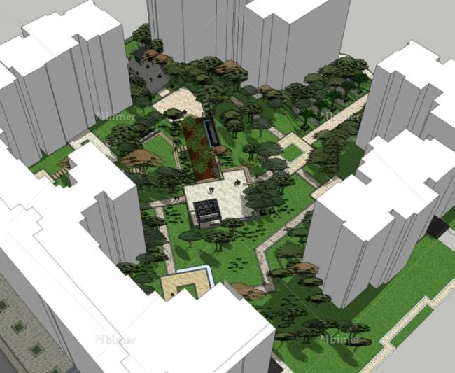 Sketchup Landscape Model | Residential Landscape, Residential Landscape, Modern Style