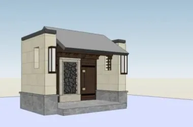 SketchUp Material Model: Chinese-Style Entrance Gate Pavilion-BIM WORLD