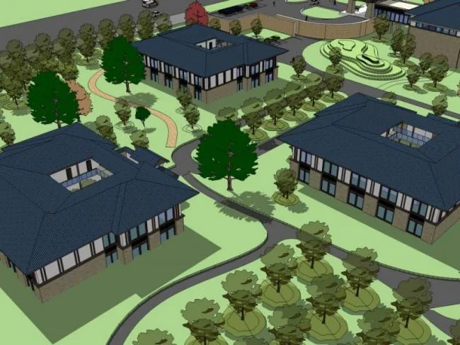 Sketchup Business Model | Low rise Clubhouse, Modern Chinese Style