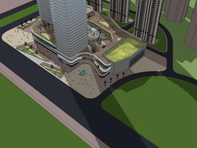 Sketchup Complex Model | Multi story High rise Complex, High rise Office Building, Commercial, Hotel, Apartment, Modern Style