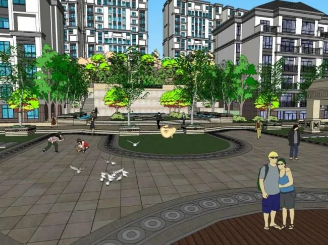 Sketchup Residential Model | High rise residential communities, residential buildings, classical style