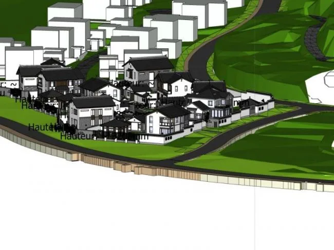 Sketchup Villa Model | Villa Cluster, Chinese Style