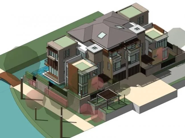 Sketchup Villa Model | Stacked Villa, Modern Style