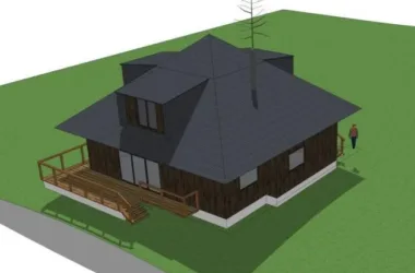 Wooden House Design in SketchUp Model-BIM WORLD