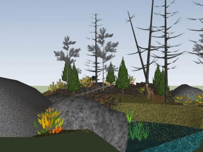 Sketchup Landscape Model | Mountain Landscape, Modern Style