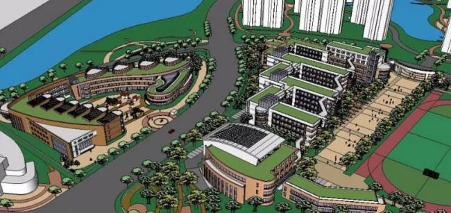 Sketchup School Model | Multi story Primary School Kindergarten, Campus Educational Architecture, Modern Style