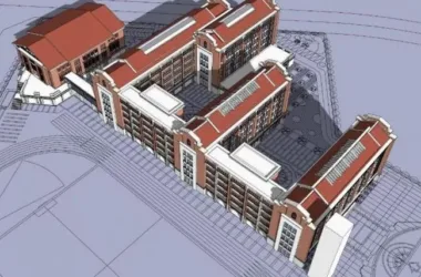 SketchUp School Model | Multi-Story Classical Primary and Secondary School Building for Education-BIM WORLD