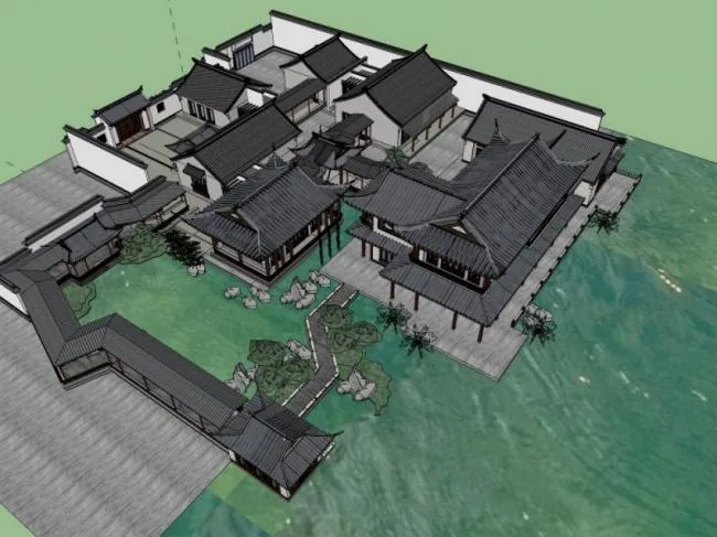 Sketchup Villa Model | Multi story Villa, Chinese Style, Chinese Garden