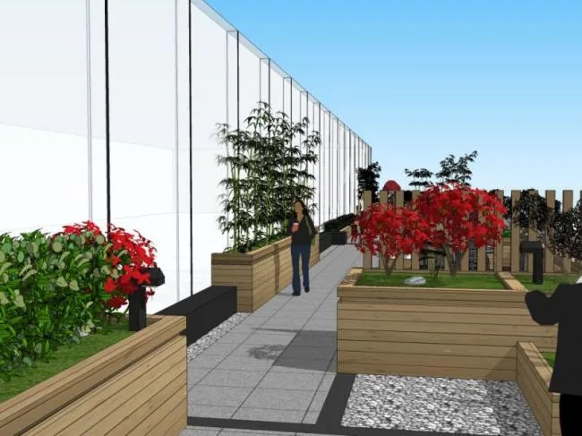 Sketchup Landscape Model | Roof Garden Landscape, Modern Style