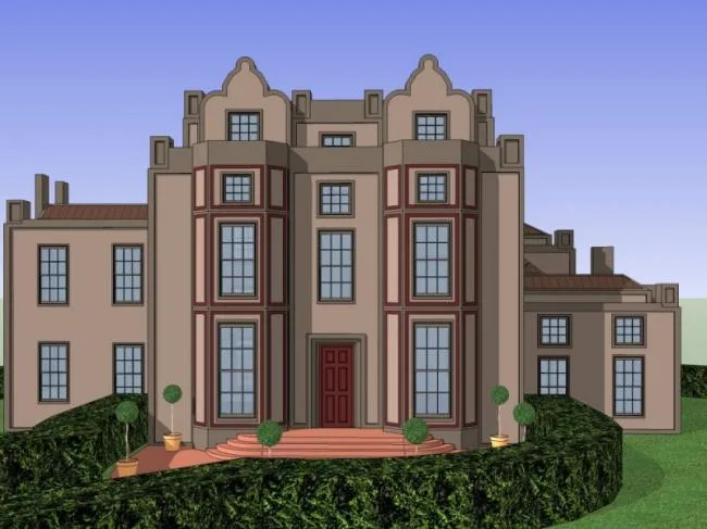 Sketchup Villa Model | Stacked Villa, Modern Style