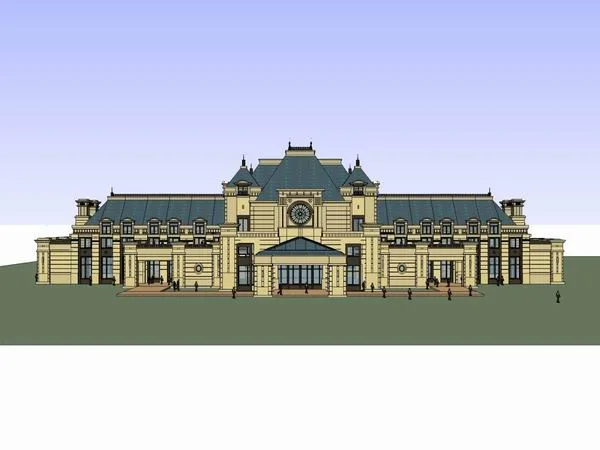 Sketchup Business Model | Multi story Leisure Business Club, Classical French Style