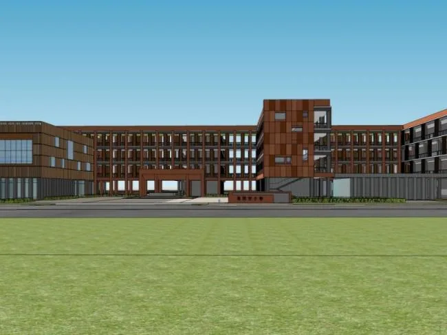 Sketchup School Model | Multi story Elementary School, Campus Educational Architecture, Modern Style