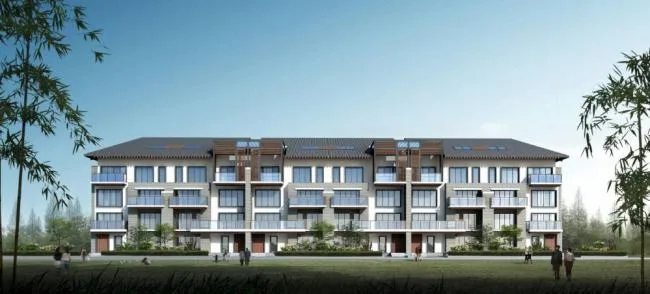 Sketchup Villa Model | Row Villa, Chinese Style