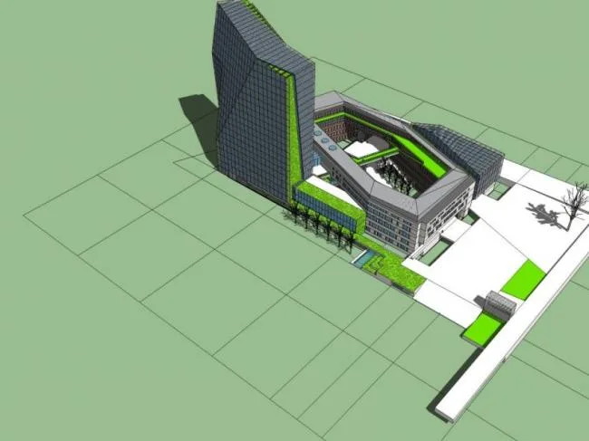 Sketchup Office Model | High rise Office Building, Modern Style