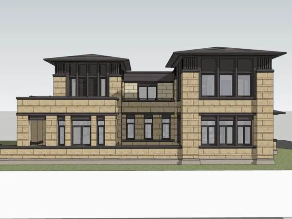 Sketchup Villa Model | Single Family Villa, Classical Style