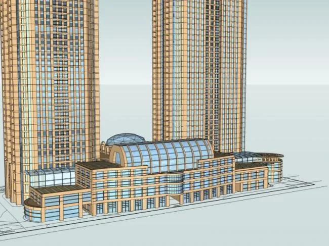 Sketchup Hotel Model | Super High rise Hotel, Western Neoclassical Style