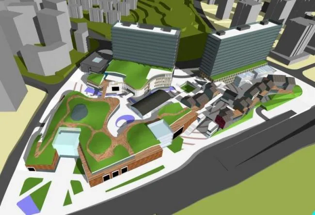 Sketchup Complex Model | Multi story High rise Mixed Commercial Complex, High rise Office, Modern Style