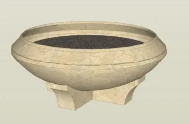 SketchUp Material Model: European Flower Bowl Landscape Sculpture Component-BIM WORLD