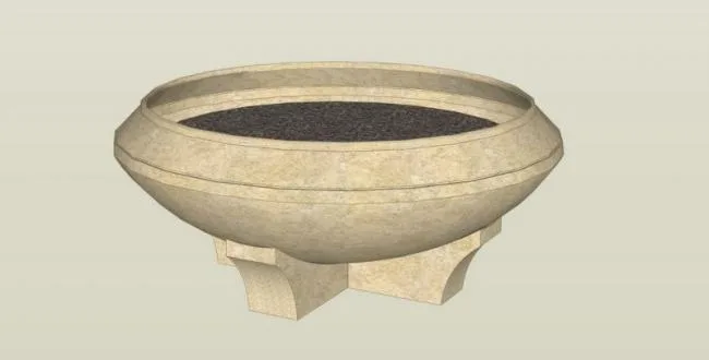 Sketchup Material Model | European Flower Bowl Landscape Sculpture Model Material Component