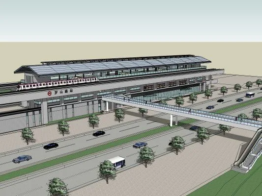 Sketchup Station Road Bridge | Light Rail Station, Modern Style