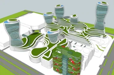 Sketchup Planning Model | High rise Residential Office, Irregular Concept Building, Modern Style-BIM WORLD