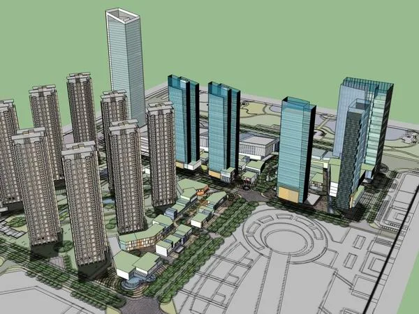 Sketchup Complex Model | High rise complex, office building, residential, commercial, modern style