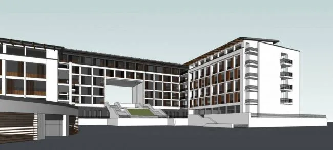Sketchup Residential Model | Multi story School Dormitory, New Chinese Style