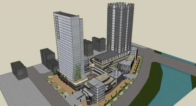 Sketchup Complex Model | Multi story High rise Complex, Office Building, Commercial, Modern Style