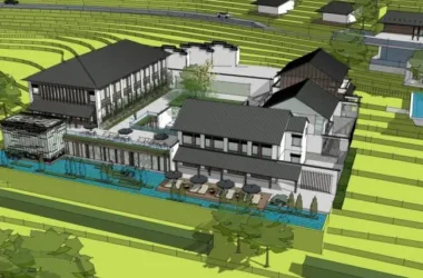 SketchUp Hotel Model Featuring Homestay, New Chinese Style, Residential, Commercial, and Entertainment Facilities-BIM WORLD